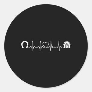 Horsescute Ss Cute Ss Barn Heartbeat Horseback Rid Classic Round Sticker