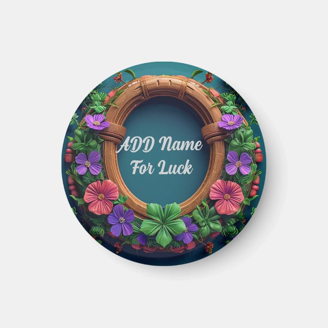 Horseshoe and clover magnet (Front)