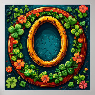 Horseshoe and clover poster