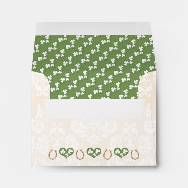 HORSESHOE AND SHAMROCK RSVP Wedding Envelope (Back (Bottom))