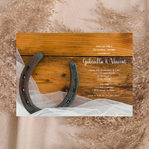Horseshoe and Veil Country Barn Rehearsal Dinner Invitation