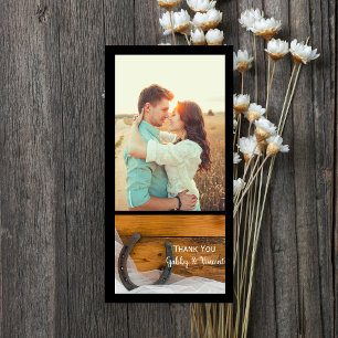 Horseshoe and Veil Country Barn Wedding Thank You Card
