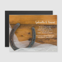Horseshoe and Veil Western Wedding Save the Date