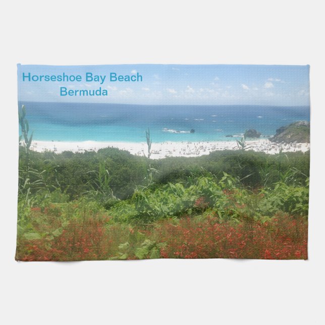 Horseshoe Bay Beach, Bermuda Tea Towel (Horizontal)