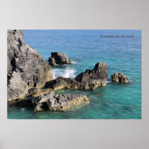 Horseshoe Bay Rock Formations, Bermuda Poster