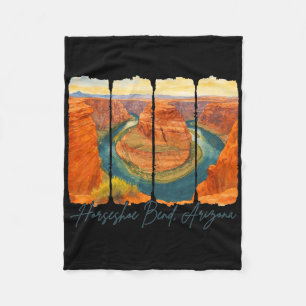 Horseshoe Bend Arizona Traveling Trip Brushstroke  Fleece Blanket