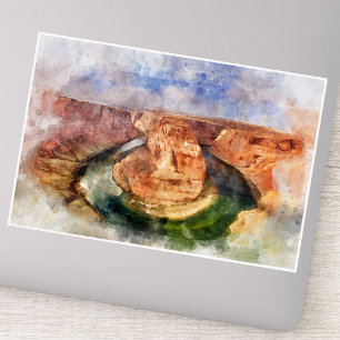 Horseshoe Bend in Grand Canyon watercolor