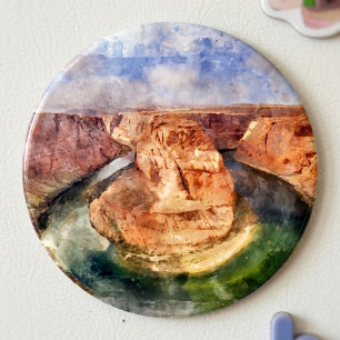 Horseshoe Bend Watercolor Grand Canyon Landscape Magnet