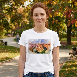 Horseshoe Bend Watercolor Grand Canyon Landscape T-Shirt