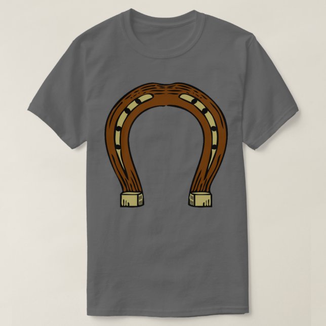 horseshoe brown gold horse shoe equine blacksmith  T-Shirt (Design Front)