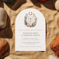 Horseshoe Cactus Western Country Crest Wedding