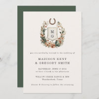 Horseshoe Cactus Western Country Crest Wedding 