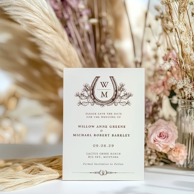 Horseshoe Cactus Western Country Photo Wedding  Postcard (Creator Uploaded)