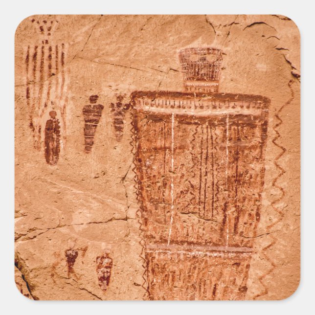 Horseshoe Canyon Great Gallery Figure Square Sticker (Front)