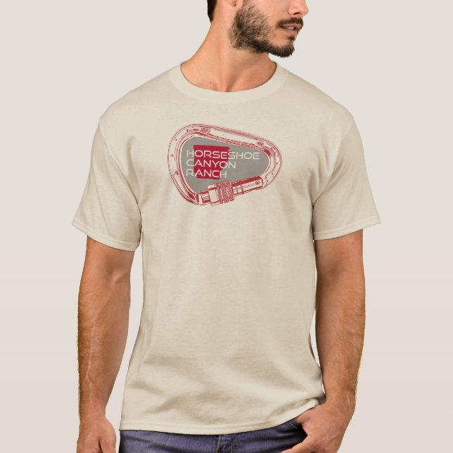 Horseshoe Canyon Ranch Arkansas Climbing Carabiner T-Shirt (Front)