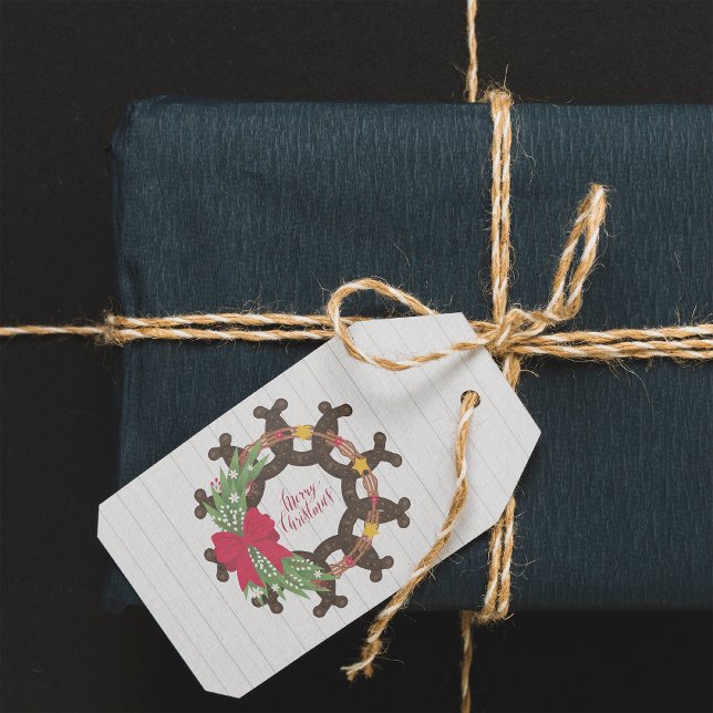 Horseshoe Christmas Wreath Gift Tags (Creator Uploaded)