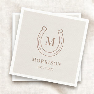 Horseshoe Country Western Monogram Wedding Napkin