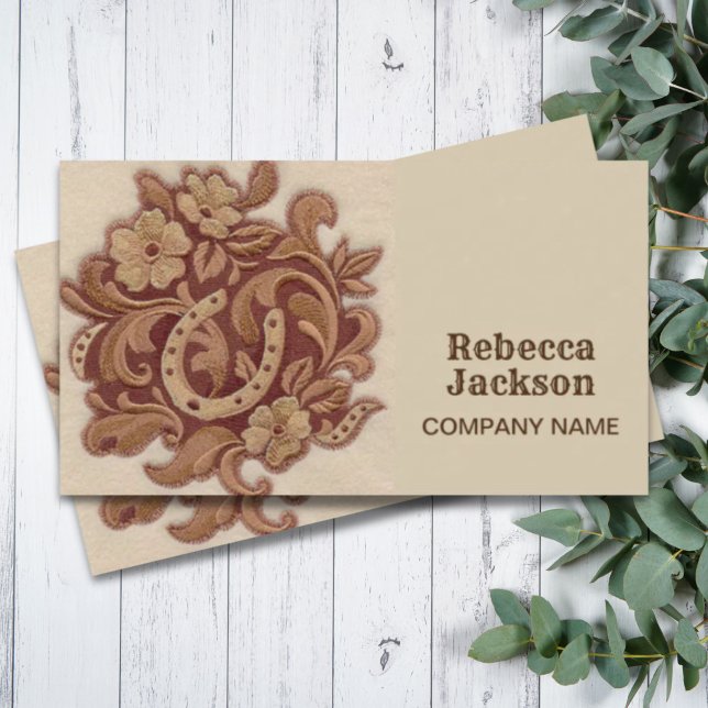 Horseshoe cowgirl fashion western farm equestrian business card (Horseshoe cowgirl fashion western farm equestrian business card)