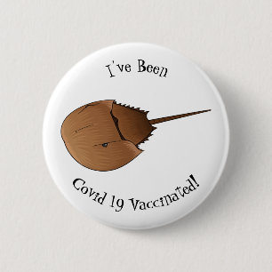 Horseshoe crab cartoon illustration 6 cm round badge