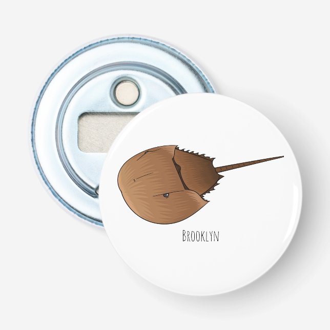 Horseshoe crab cartoon illustration bottle opener (Front)