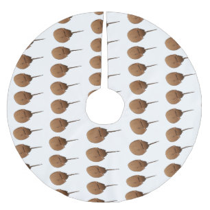 Horseshoe crab cartoon illustration brushed polyester tree skirt