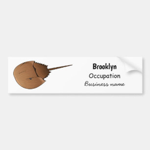 Horseshoe crab cartoon illustration bumper sticker