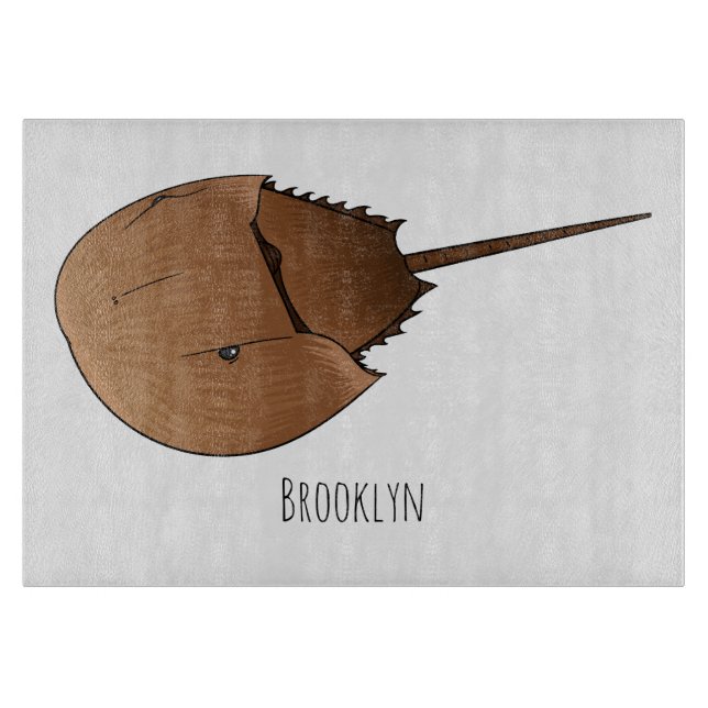 Horseshoe crab cartoon illustration cutting board (Front)