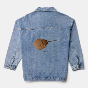 Horseshoe crab cartoon illustration denim jacket