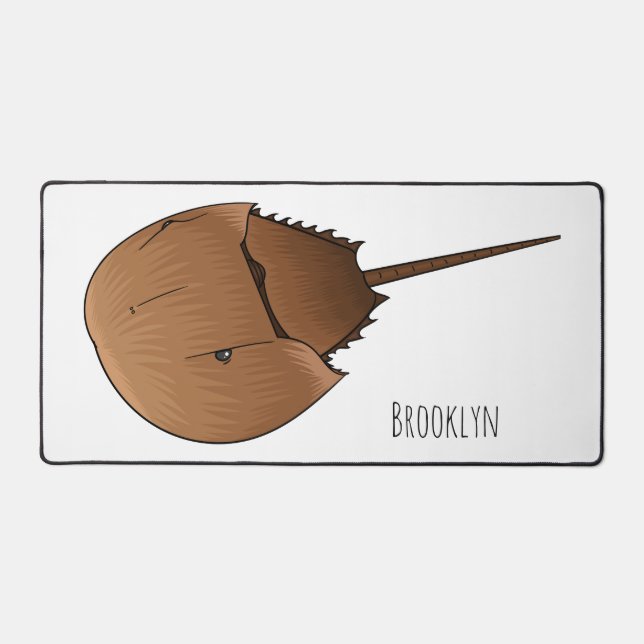 Horseshoe crab cartoon illustration desk mat (Front)