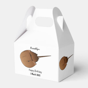 Horseshoe crab cartoon illustration favour box