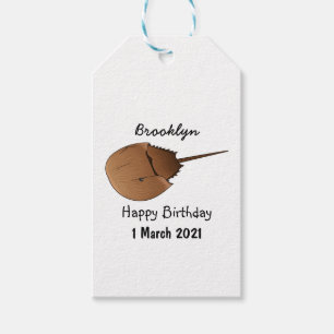 Horseshoe crab cartoon illustration gift tags
