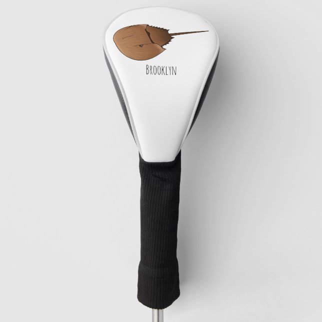 Horseshoe crab cartoon illustration golf head cover (Front)