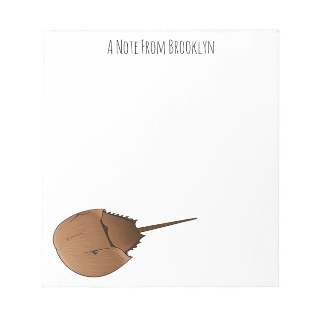 Horseshoe crab cartoon illustration  notepad (Front)