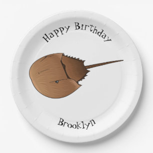 Horseshoe crab cartoon illustration paper plate