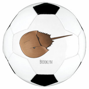 Horseshoe crab cartoon illustration soccer ball