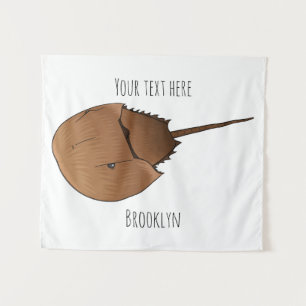 Horseshoe crab cartoon illustration tapestry