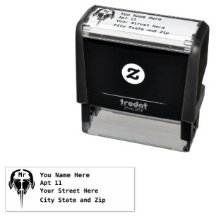 Horseshoe Crab in Tribal Tattoo Style Label Self-inking Stamp