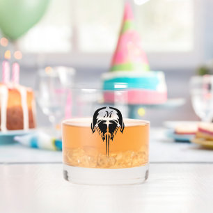 Horseshoe Crab in Tribal Tattoo Style Whiskey Glass