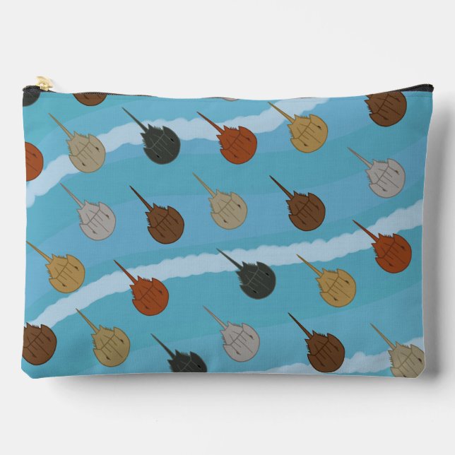 Horseshoe Crab Ocean Waves Accessory Pouch (Front)