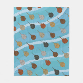 Horseshoe Crab Ocean Waves Fleece Blanket