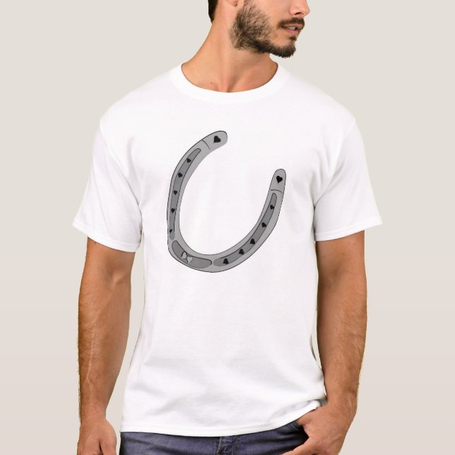 Horseshoe Decorated with Hearts T-Shirt (Front)
