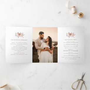 Horseshoe Fall Wedding Program ribbon photo  Tri-Fold Programme