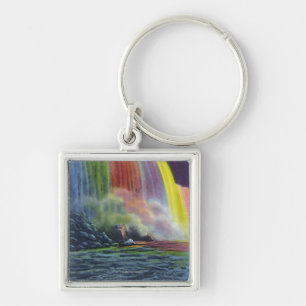 Horseshoe Falls Illuminated at Night Key Ring