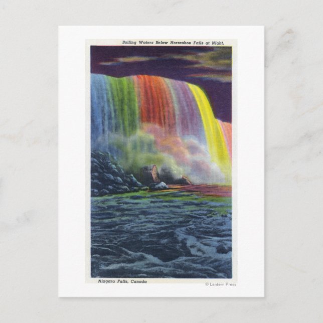 Horseshoe Falls Illuminated at Night Postcard (Front)