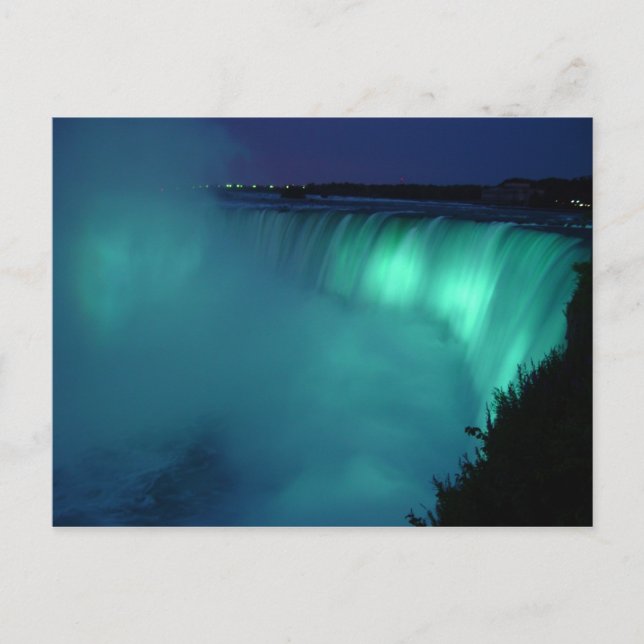 Horseshoe Falls Niagara Falls Aqua Glow Postcard (Front)