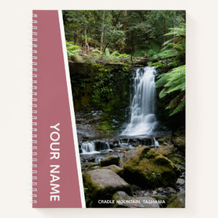 Horseshoe Falls Rainforest Waterfall, Rose Gold Notebook