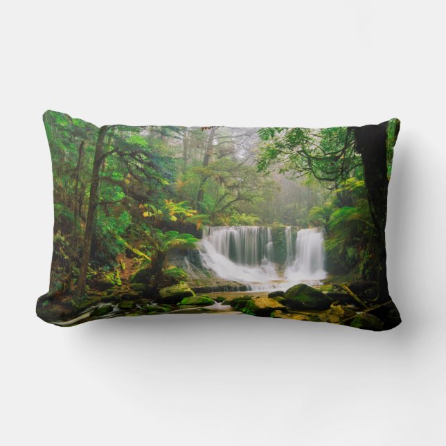Horseshoe Falls Surrounded by Rainforest Lumbar Cushion (Front)