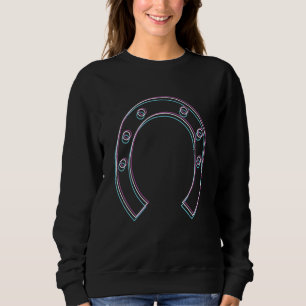Horseshoe Glitch Shamrock Irish St Patricks Day Ir Sweatshirt