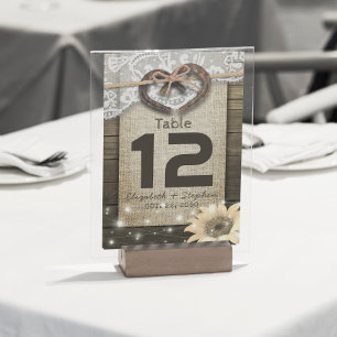 Horseshoe Heart Wedding Table Number Seating Place