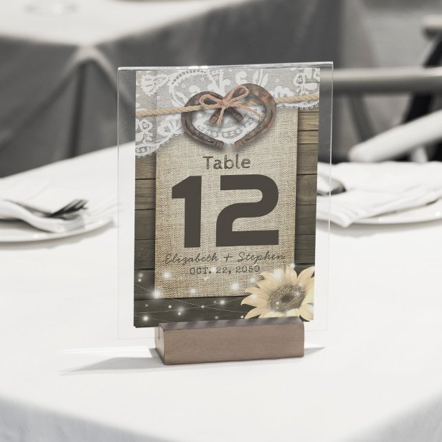 Horseshoe Heart Wedding Table Number Seating Place (Creator Uploaded)